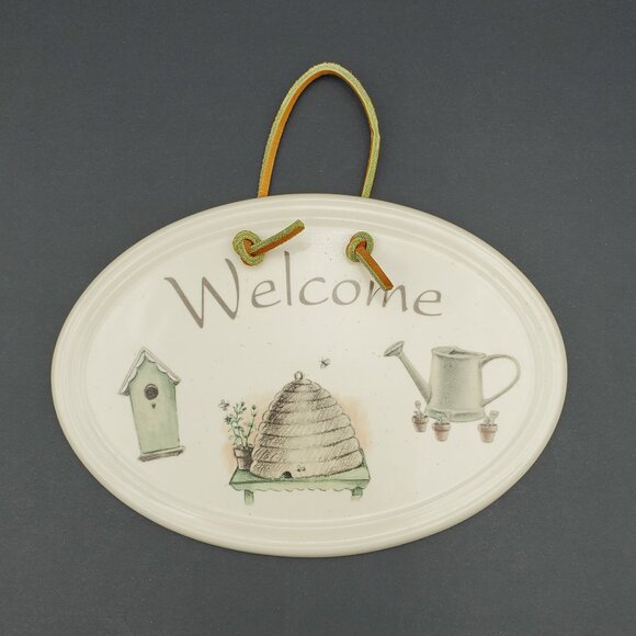 Pfaltzgraff Naturewood Wall Plaque Welcome Sign Gardening Wall Decor - Picture 1 of 6